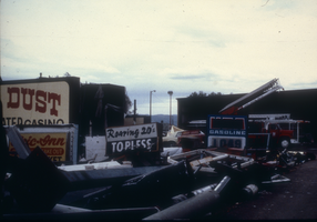 Slide of neon signs at the YESCO sign graveyard, Sparks, Nevada, 1986