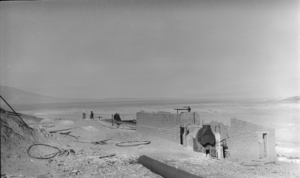 Film transparency of building remnants, Nevada, circa 1910s to 1920s