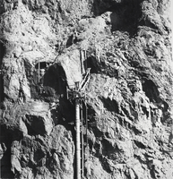 Photograph of construction along the Colorado River near Boulder City, Nevada, April 10, 1931