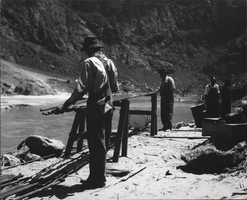 Photograph of men working on Hoover Dam, April 10, 1931