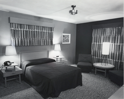 Photograph of a guest room in Wilbur Clark's Desert Inn, Las Vegas, circa 1950s
