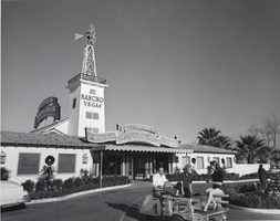Photograph of the front entrance to the El Rancho Vegas, Las Vegas, circa 1950s