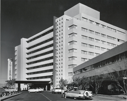 Photograph of the exterior of the Riviera Hotel, Las Vegas, circa 1950s