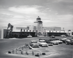Photograph of the front entrance of the Royal Nevada Hotel, Las Vegas, circa 1950s