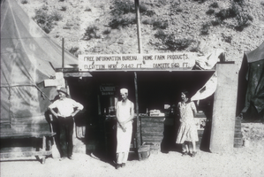 Film transparency showing the first grocery in Boulder City, Nevada, April 18, 1931