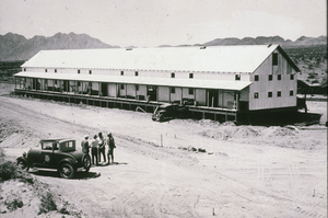 Slide of a railroad building in Boulder City, Nevada, April 10, 1931