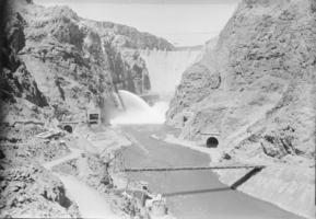 Film transparency of Hoover Dam's downstream face, circa late 1930s
