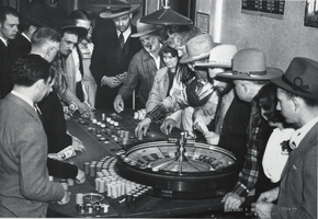 Photograph of gamblers at the Apache Casino, Las Vegas, circa 1930s-1940s