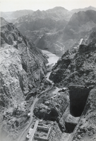 Photograph of penstock tunnel, Hoover Dam, circa early 1930s