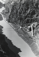 Photograph of construction site, Hoover Dam, circa early 1930s