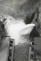 Photograph of valve outlets, Hoover Dam, circa late 1930s