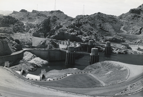 Photograph of dam crest, Hoover Dam, circa 1935-1936