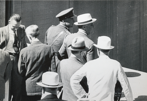 Photograph of dedication ceremony, Hoover Dam, September 1935
