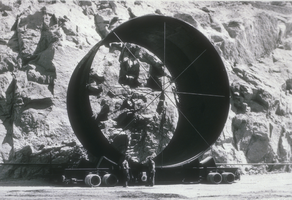 Slide of a penstock pipe, Hoover Dam, circa early 1930s