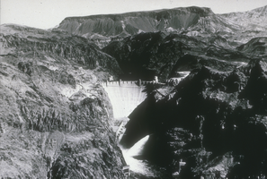 Slide of Hoover Dam's downstream face, circa mid 1930s