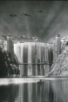 Slide of Hoover Dam's upstream side, circa late 1930s