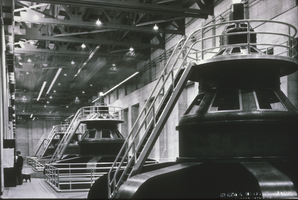 Slide of Hoover Dam power generators, circa mid 1930s-1940s