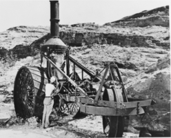 Film transparency of a steam tractor, Nevada, May 1947