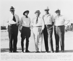 Film transparency of Hoover Dam affiliated businessmen and engineers, Boulder City, Nevada, July 1931