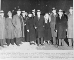Film transparency of Herbert Hoover and his party touring the Boulder Canyon Project, November 12, 1932