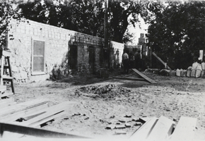 Photograph of the gravel testing laboratory, Las Vegas, September 1929
