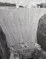 Photograph of the Hoover Dam powerhouse during a Young Presidents' Organization party, March 9, 1971
