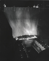 Photograph of a party held by the Young Presidents' Organization at Hoover Dam, March 9, 1971