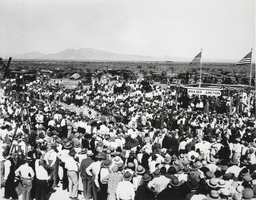 Photograph of ceremony celebrating Hoover Dam construction, September 17, 1930