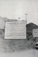 Slide of an entrance sign, Boulder City, Nevada, December 1, 1931