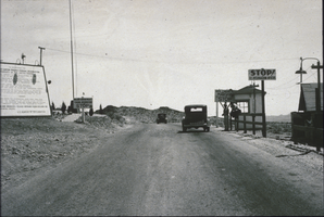 Slide of an entrance sign, Boulder City, Nevada, May 8, 1932