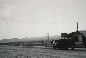 Slide of an entrance sign, Boulder City, Nevada, May 8, 1932
