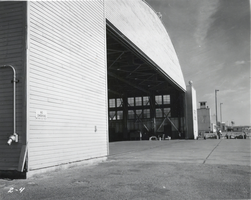 Photograph of hangar at Nellis Air Force Base, Nevada, circa 1950s