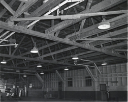Photograph of empty hangar, Nellis Air Force Base, Nevada, circa 1950s
