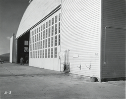 Photograph of an aircraft hangar, Nellis Air Force Base, Nevada, circa 1950s