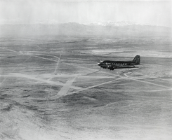 Photograph of an airstrip at McCarran International Airport, Las Vegas, circa 1940s-1950s