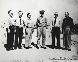 Photograph of city commissioners and a commander, Las Vegas, circa summer 1941
