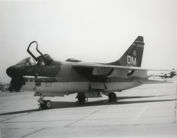 Photograph of an A-7D attack aircraft at Nellis Air Force Base, Nevada, 1972