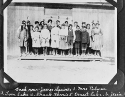 Film transparency of children posing for a group picture, Las Vegas, 1906