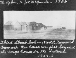 Film transparency of a row of houses on Third Street, Las Vegas, circa 1907-1908