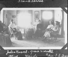 Film transparency of five women sitting in a room, Las Vegas, circa early 1900s