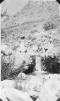 Film transparency of Olive Lake and Wanda Ball at Wilson's Ranch, Las Vegas, circa early 1900s