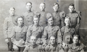 Postcard of World War I soldiers, circa 1917-1918