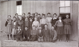 Photograph of a teacher and students in Las Vegas, circa 1905-1906