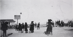 Photograph of the girls basketball team for Clark County High School, Las Vegas, circa early 1900s