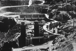 Slide of the Hoover Dam construction, circa 1930s