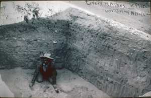 Photograph of Layers of Ashes in the Plaza in Lost City, Nevada, November 1975