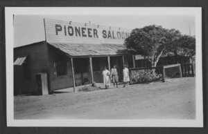 Photograph of people outside of the Pioneer Saloon, Goodsprings, Nevada, circa 1920s-1930s