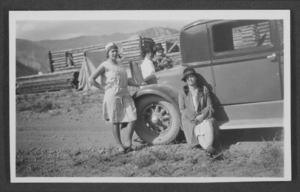 Photograph of Kathy Pickett and Mayme Stocker, Mount Charleston, Nevada, circa 1910s-1930s
