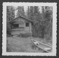 Photograph of Harry Newton's cabin, Montana, September 14, 1958