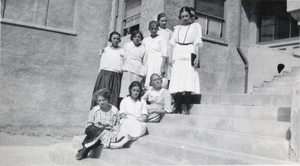 Photograph of girls and a teacher, Las Vegas, Nevada, circa 1910s